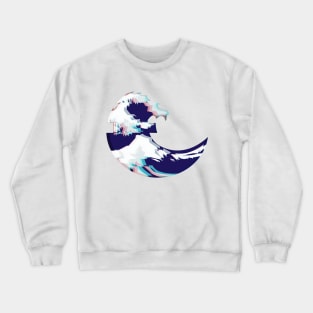 Glitched Great Wave Emoji Crewneck Sweatshirt